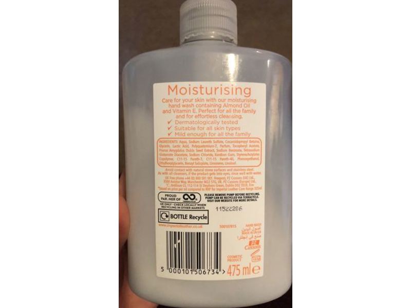 Imperial Leather Moisturising Antibacterial Hand Wash, Almond Oil & Vitamin E, 475 mL
