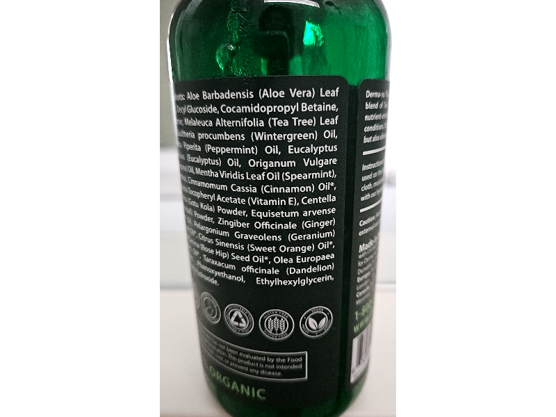 Derma - Nu Natural & Organic Therapeutic Soap All Over Body Wash, Tea Tree & Mint, 16 fl oz/472 mL