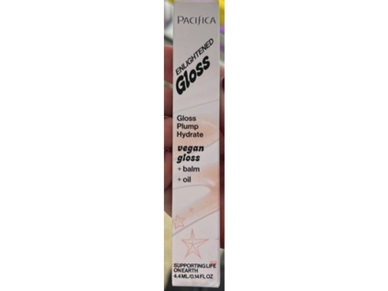 Pacifica Enlightened Lip Gloss, Jasmine Kiss, 0.14 fl oz/4.4 mL