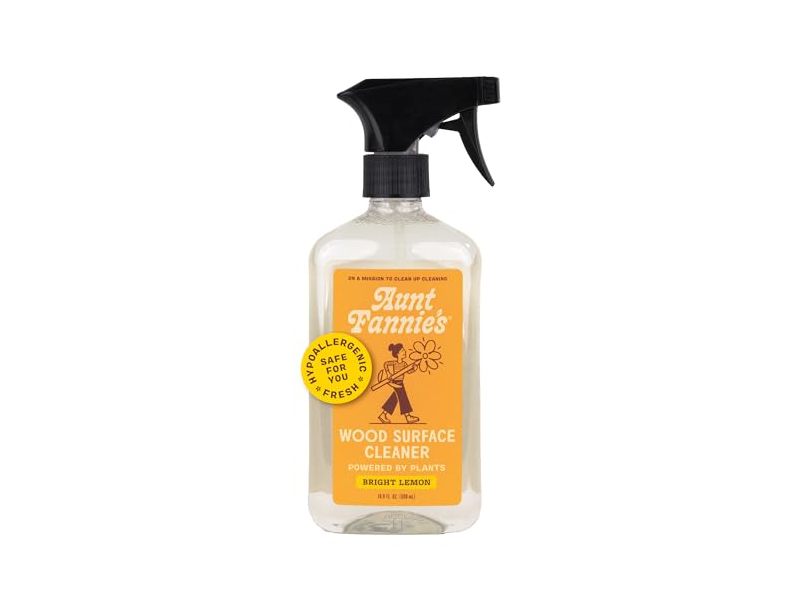 Aunt Fannie's Wood Surface Cleaner, Bright Lemon, 16.9 fl oz/500 mL