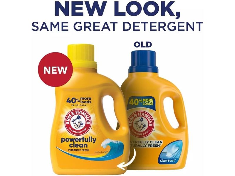 Arm & Hammer Powerfully Clean Liquid Laundry Detergent, Clean Burst, 50 Loads, 50 fl oz/1.48 L