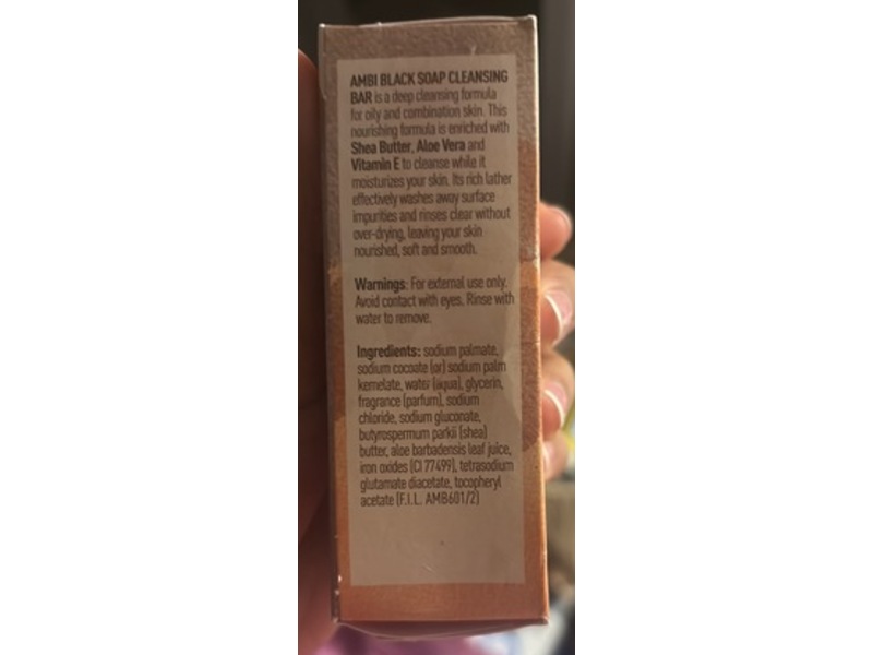 Ambi Skincare Black Soap Cleansing Bar, Shea Butter + Vitamin E, 3.5 oz/99 g