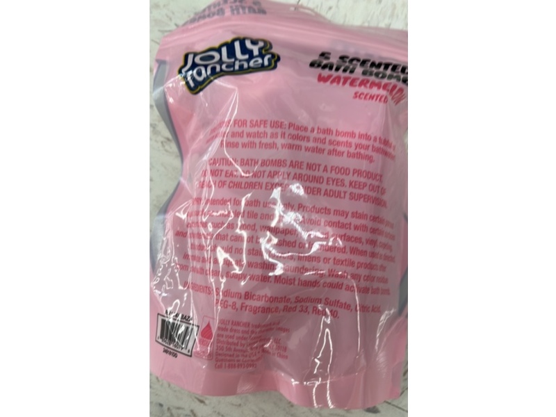 Jolly Rancher Bath Bombs, Watermelon Scented, 10.57 oz/300 g, 5 Count
