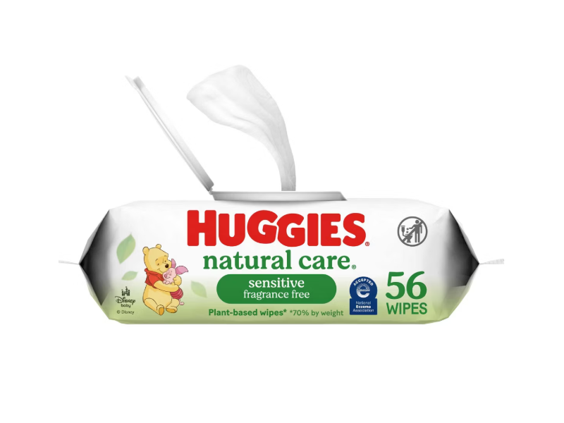 Huggies Natural Care Baby Wipes, Sensitive & Fragrance Free, 56 Count