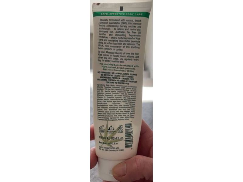 Foot Therapy Foot Balm, CBD, 4 fl oz/118 mL