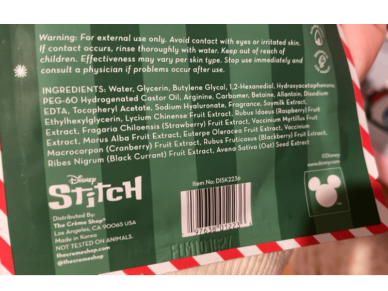 The Creme Shop Stitch Cheeky Calm Printed Essence Sheet Mask, Oat Seed Extract + Strawberry Extract, 1 Count