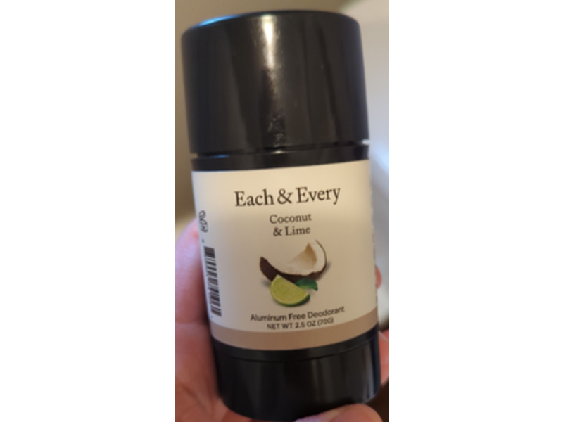 Each & Every Aluminum Free Deodorant, Coconut & Lime, 2.5 oz/70 g