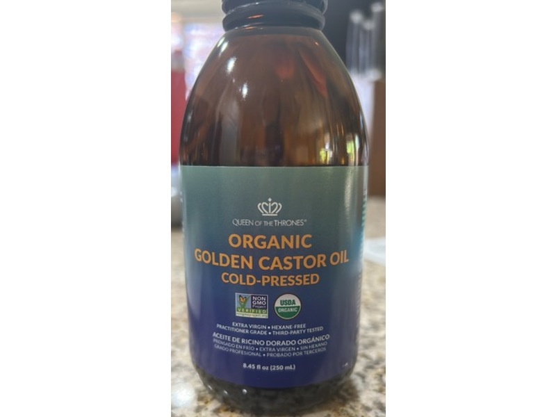 Queen Of The Thrones Organic Golden Castor Oil, 8.45 oz/250 mL