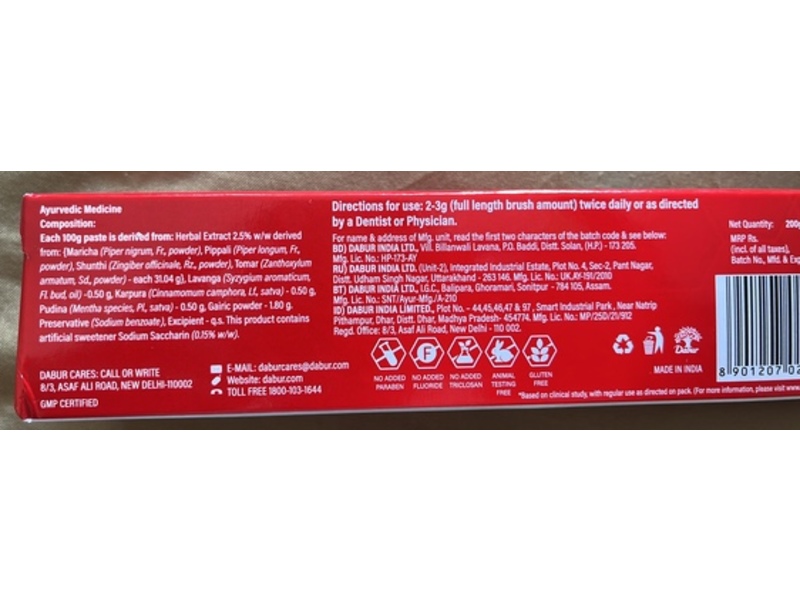 Dabur Red Cavity Protection Toothpaste, 100 g