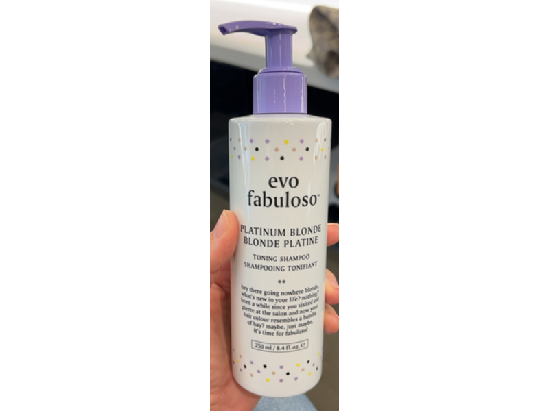 Evo Fabuloso Platinum Blond Toning Shampoo, 8.4 fl oz/250 mL