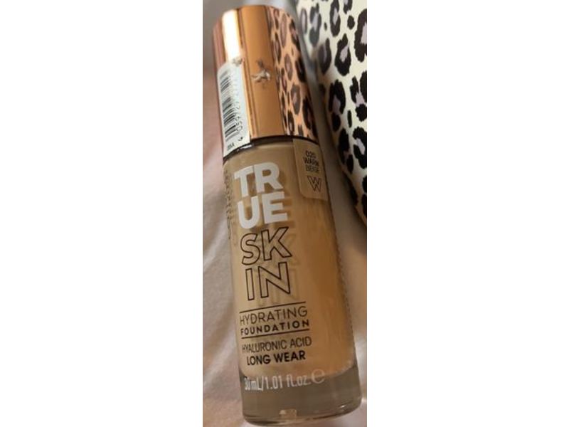 Catrice True Skin Hydrating Foundation, Hyaluronic Acid, 020 Warm Beige, 1.01 fl oz/30 mL