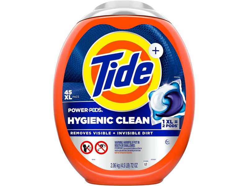 Tide Power Hygienic Clean Detergent Pods, Original, 76 oz/2.17 kg, 45 Pacs