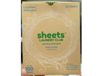 Sheets Laundry Club Laundry Detergent Sheets, Free & Clear, 100 Loads, 50 Count - Image 3