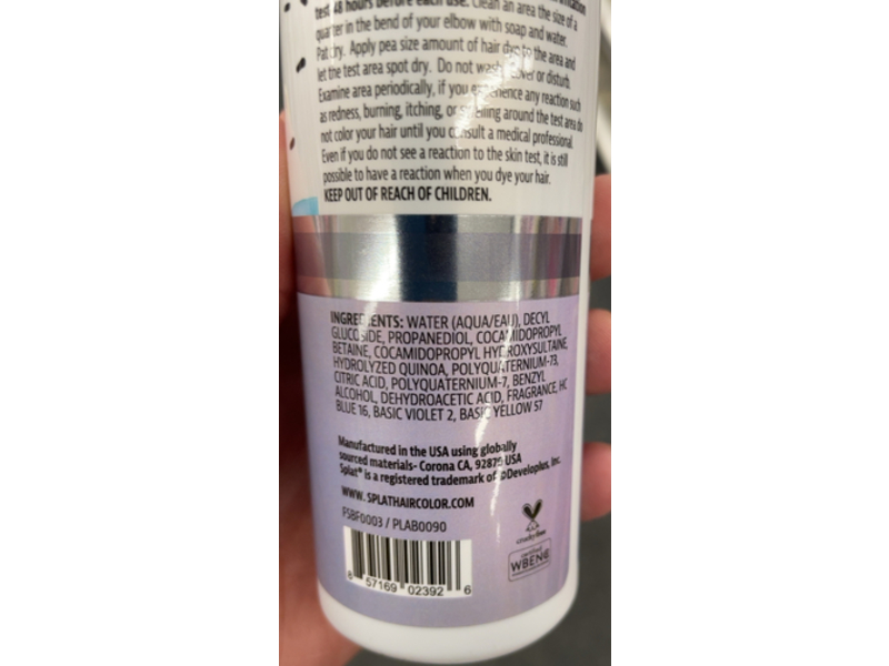 Splat Brilliant Conditioning Toning Foam, Platinum Blonde, 5 fl oz/147 mL