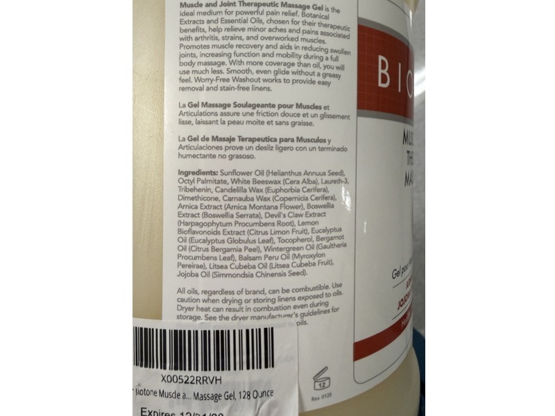 Biotone Muscle & Joint Therapeutic Massage Gel, 128 fl oz/3776 mL