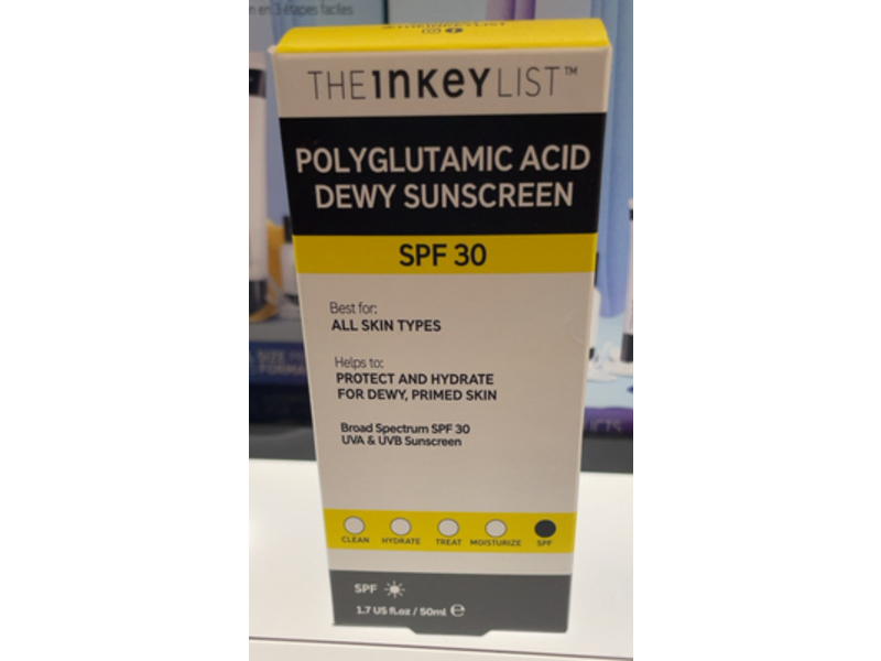 The Inkey List Dewy Sunscreen, Polyglutamic Acid, SPF 30, 1.7 fl oz/50 mL