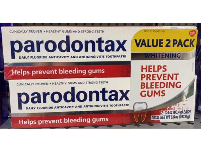 Parodontax Daily Fluoride Anticavity And Antigingivitis Toothpaste, Whitening, 6.8 oz/192.8 g, Pack Of 2