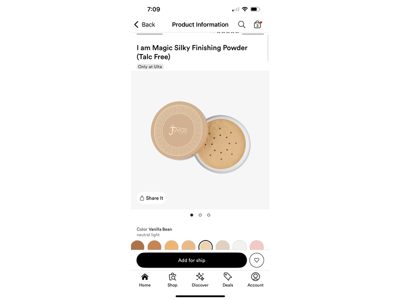 Juvia’s Place I am Magic Silky Finishing Powder, Vanilla Bean, 0.35 oz/10 g