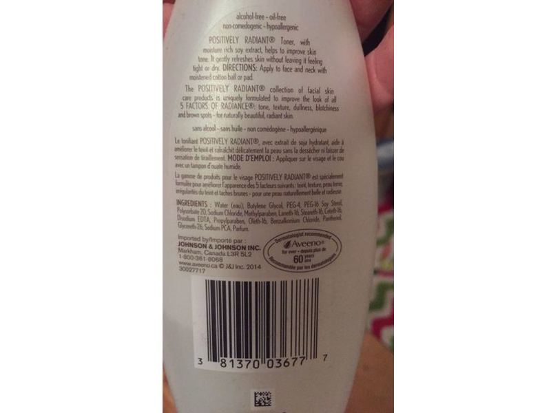 Aveeno Positively Radiant Toner, 200 mL