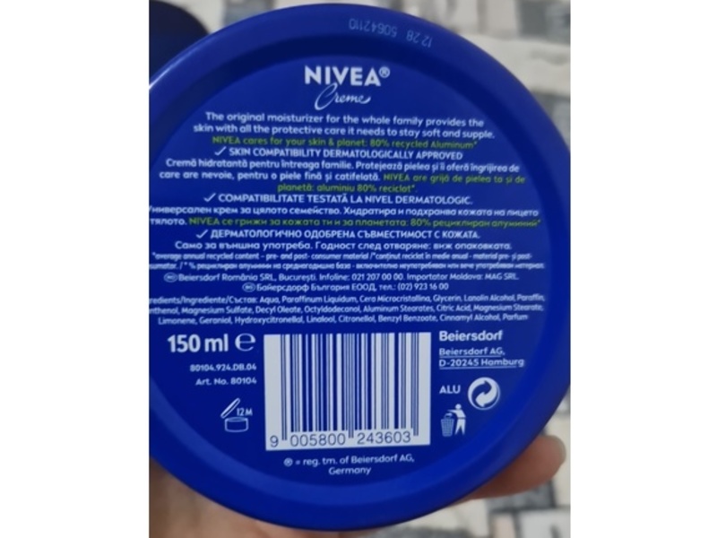 Nivea Moisturising Cream, 150 mL