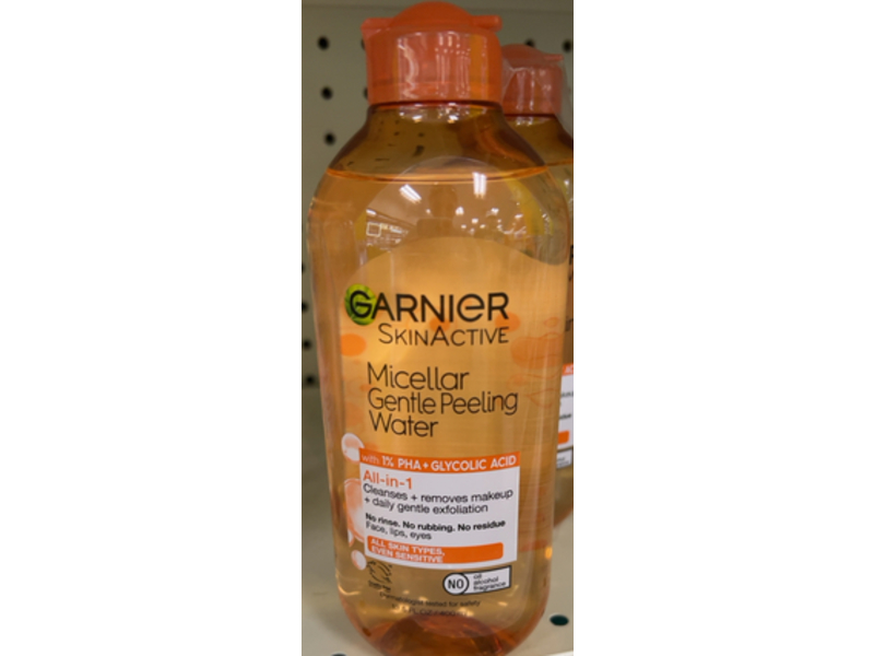 Garnier SkinActive Micellar Gentle Peeling Water Face Cleanser, PHA + Glycolic Acid, 13.5 fl oz/400 mL