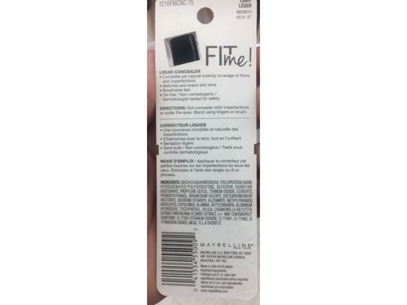 Maybelline New York Fit Me Concealer, 15 Light, 0.23 fl oz/6.8 mL