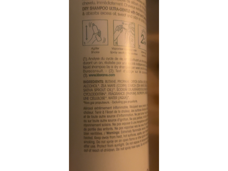 Klorane Dry Shampoo, Oat Milk, 250 mL