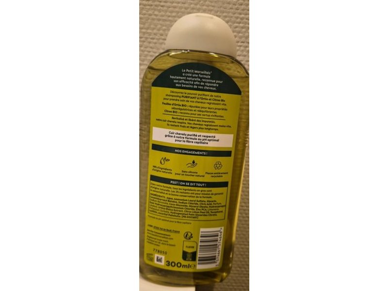 Le Petit Marseiliais Purifying Shampoo, Nettle & Lemon, 300 mL