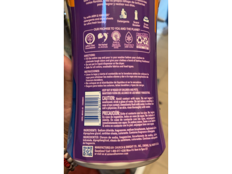 Arm & Hammer Odor Blaster In-Wash Scent Booster, Fresh Burst, 45 oz/1.27 kg