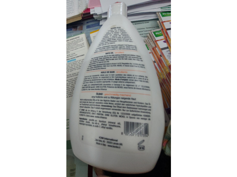 BioNike Triderm Baby Bath Oil, Emolliente, 16.9 fl oz/500 mL