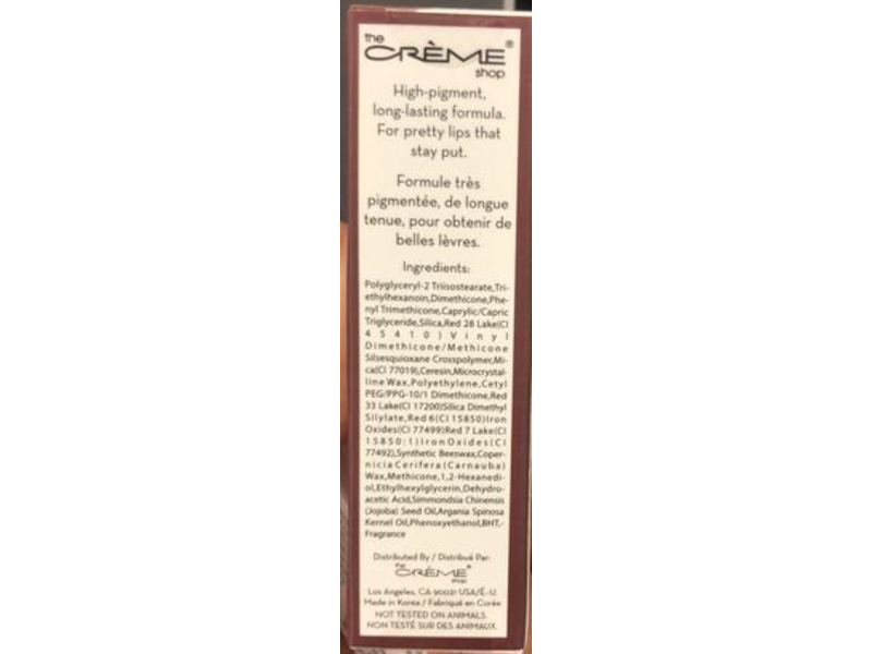 The Creme Shop Read My Lipstick Velvety Matte, Frenemy, 0.105 oz/3 g