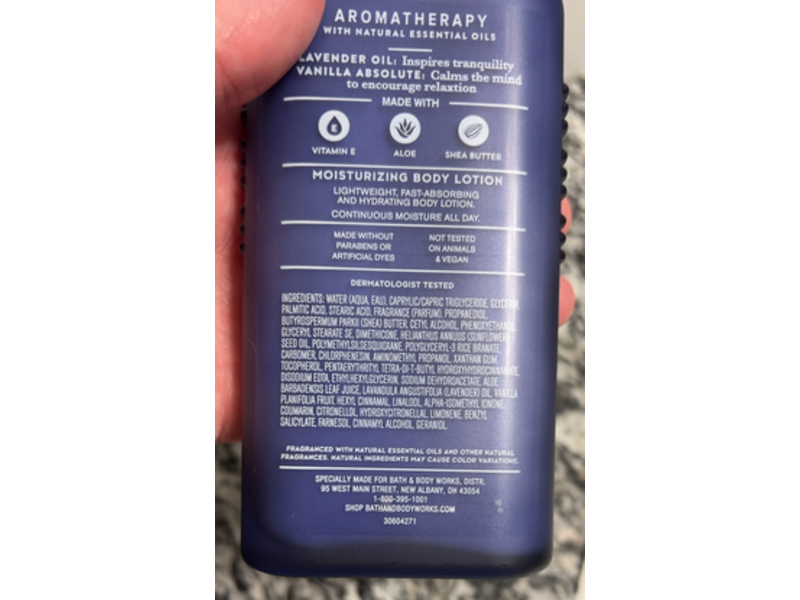 Bath & Body Works Moisturizing Body Lotion, Lavender & Vanilla, 6.5 fl oz/192 mL