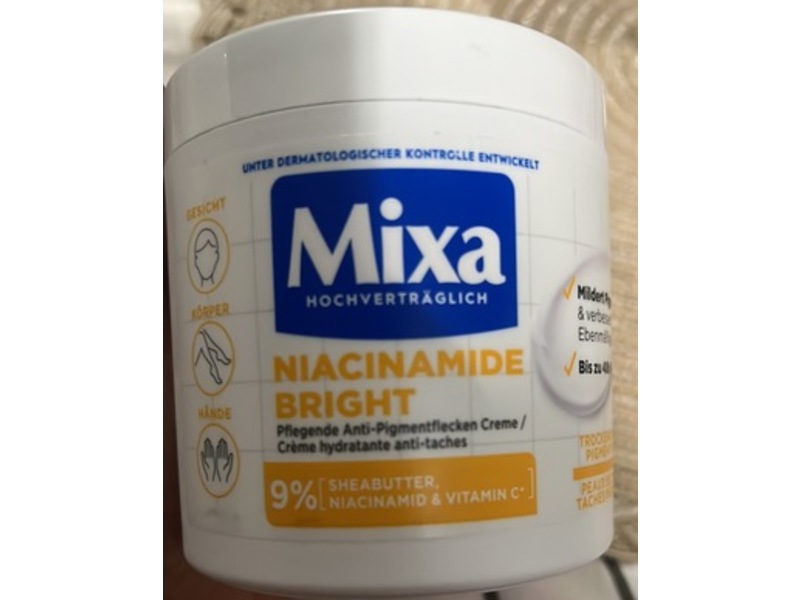 Mixa Bright Moisturizing Anti-Spot Cream, Niacinamide, 13.52 fl oz/400 mL