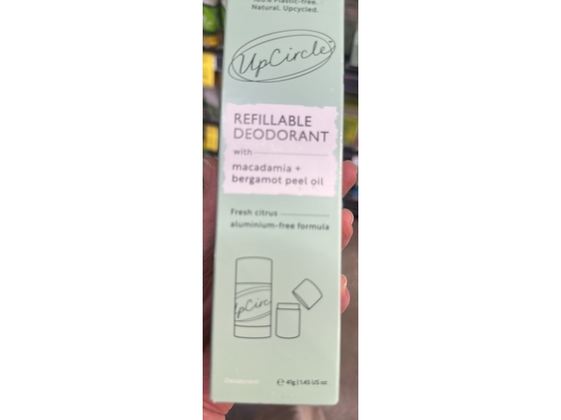 UpCircle Refillable Deodorant, Macadamia + Bergamot, 1.45 fl oz/41 g