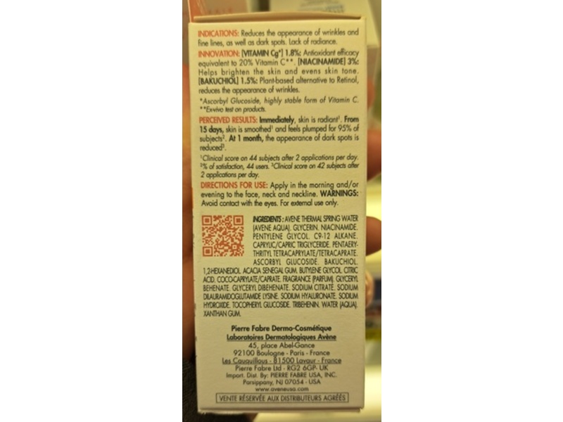 Avene Vitamin Active Cg Radiance Concentrated Serum, 1 fl oz/30 mL