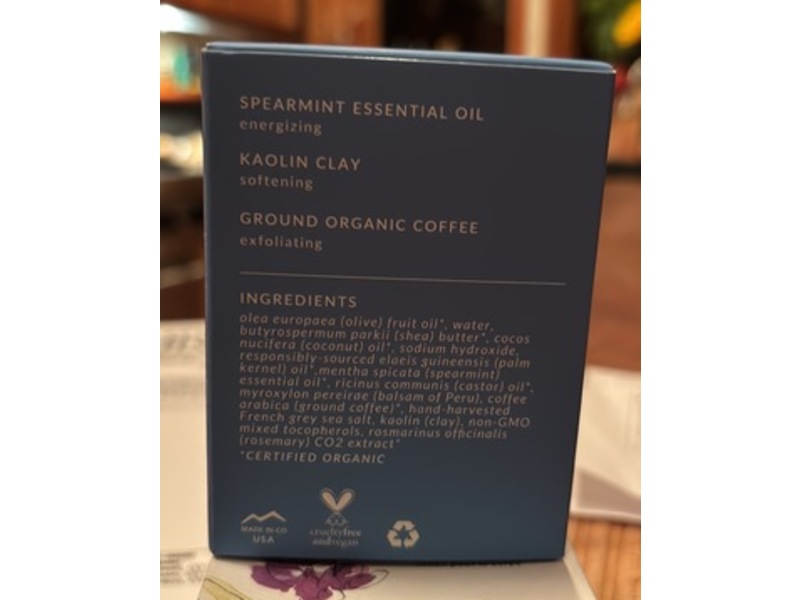 Osmia Skincare Body Soap, Coffee Mint, 6 oz/170 g