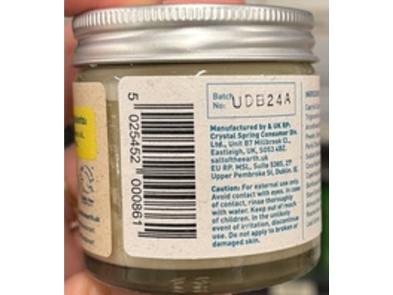 Salt Of The Earth Deodorant Balm, Unscented, 60 g