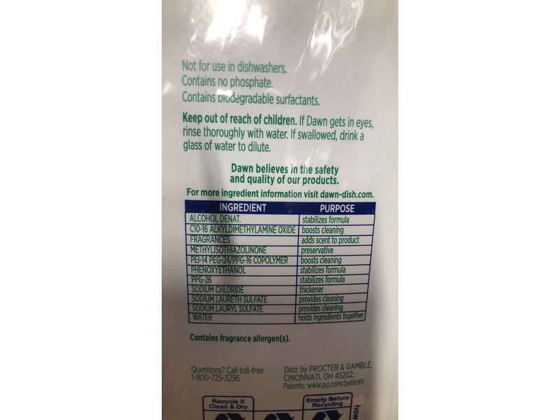 Dawn Ultra Dishwashing Liquid, Free & Clear, Lemon Essence Scent, 34 fl oz