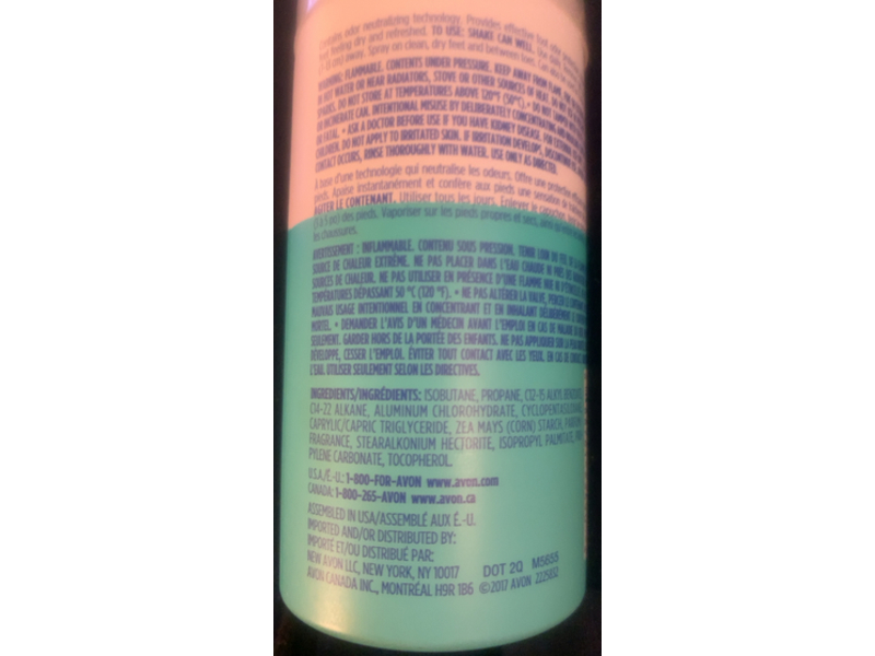 Avon Foot Works Deodorizing Spray, 3.5 oz