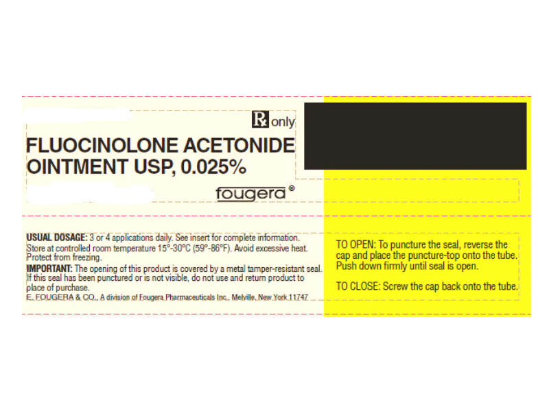Fluocinolone Acetonide Ointment, 0.025%, 60 g, Fougera (RX)