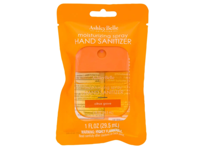 Ashley Belle Moisturizing Hand Sanitizer Spray, Citrus Grove, 1 fl oz/29.5 mL