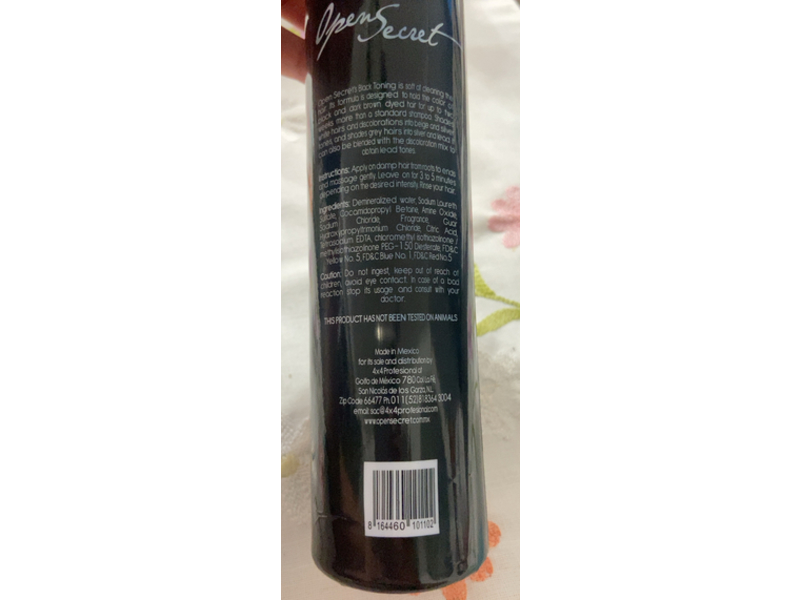 Open Secret Dyeing Shampoo, Black Toning, 10.14 fl oz/300 mL
