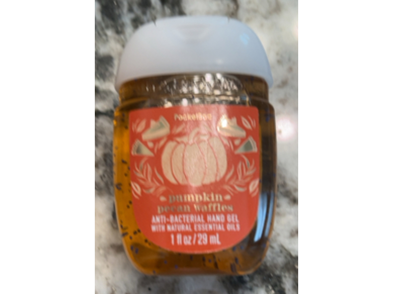 Bath & Body Works Anti-Bacterial Hand Gel, Pumpkin Pecan Waffles, 1 fl oz/29 mL