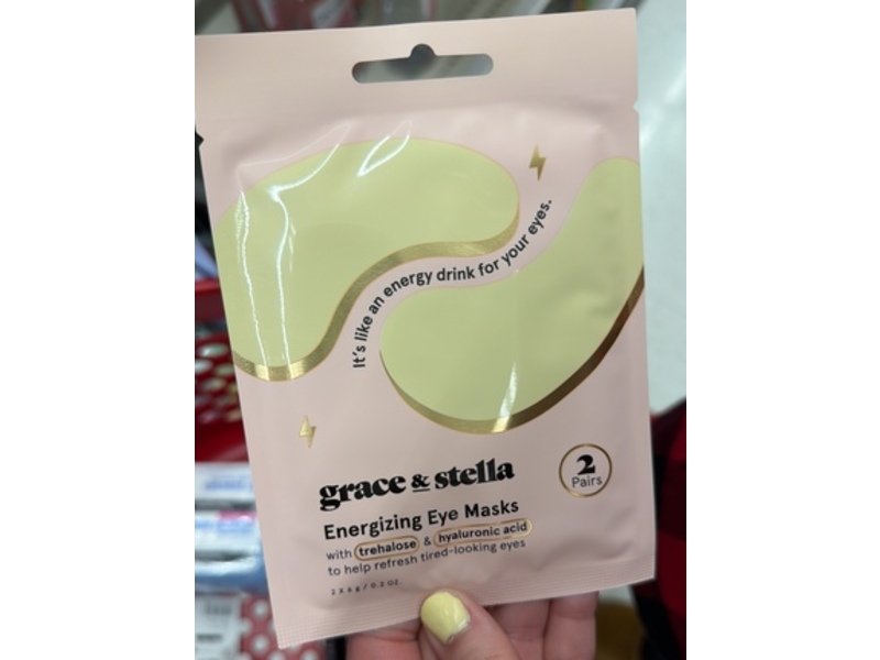 Grace & Stella Energizing Eye Mask, Trehalose & Hyaluronic Acid, 0.2 fl oz/6 g, 2 Count