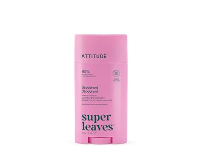Attitude Super Leaves Deodorant, Coconut & Wild Berries, 2.64 oz/75 g