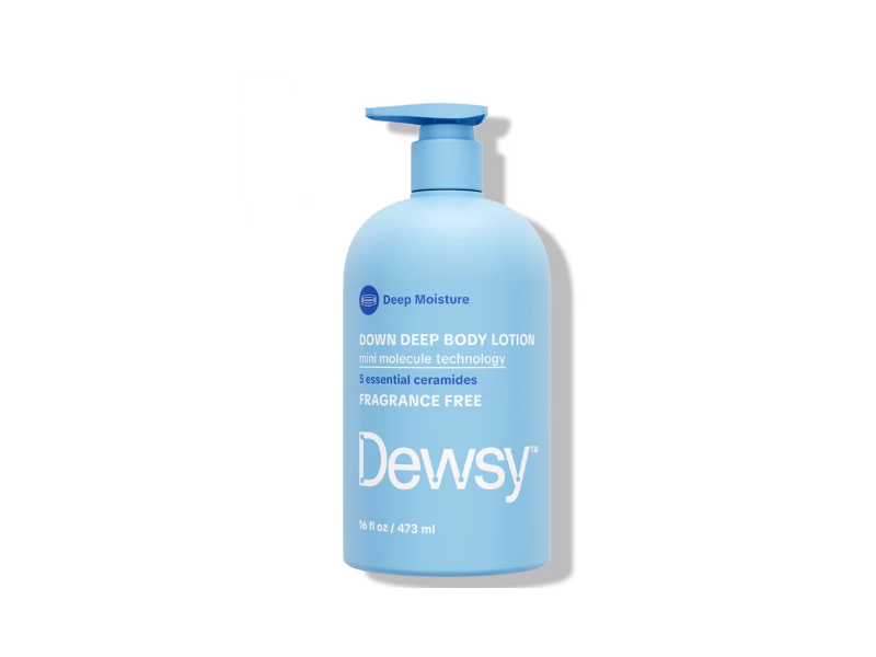 Dewsy Down Deep Body Lotion, Fragrance Free, 16 fl oz/473 mL