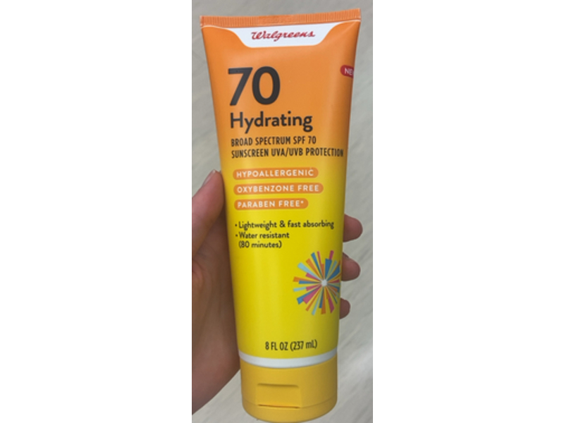 Walgreens Hydrating Sunscreen, SPF 70, 8 fl oz/237 mL