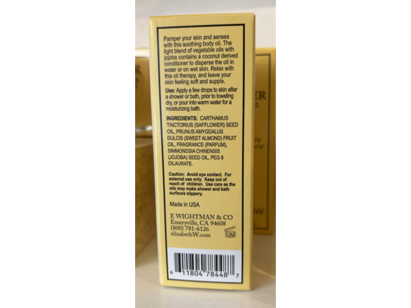 Elizabeth W Vetiver Body Oil, 4 fl oz/118 mL