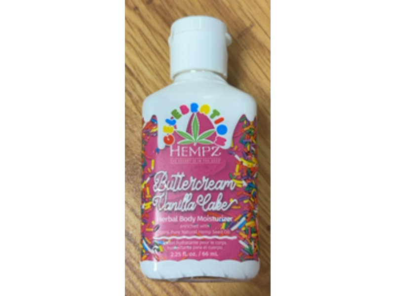 Hempz Herbal Moisturizer Body Lotion, Buttercream Vanilla Cake, 2.25 fl oz/66 mL