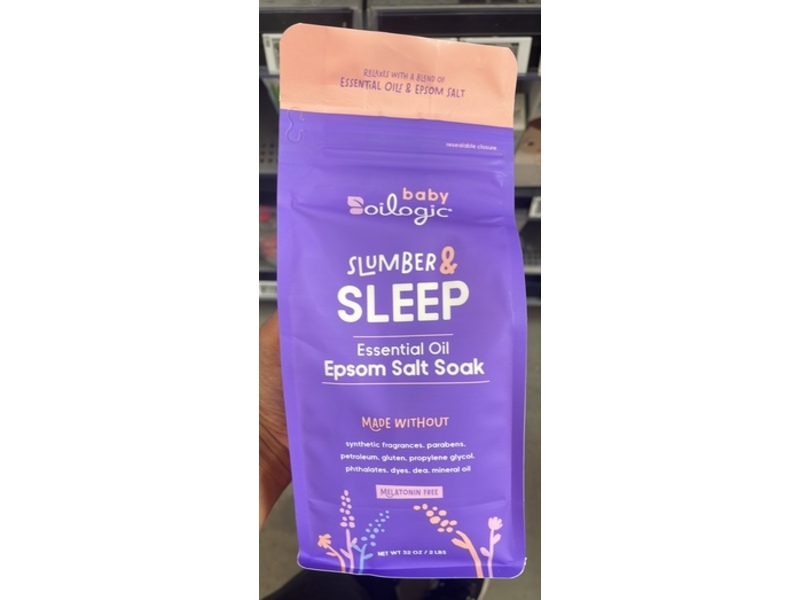 Oilogic Baby Slumber & Sleep Essential Oil Epsom Salt Soak, 32 oz